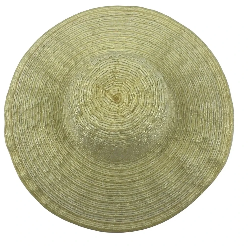 Unbranded Womens Wide Brim‎ Layered Woven Floppy Sun Hat One Size Natural Straw
